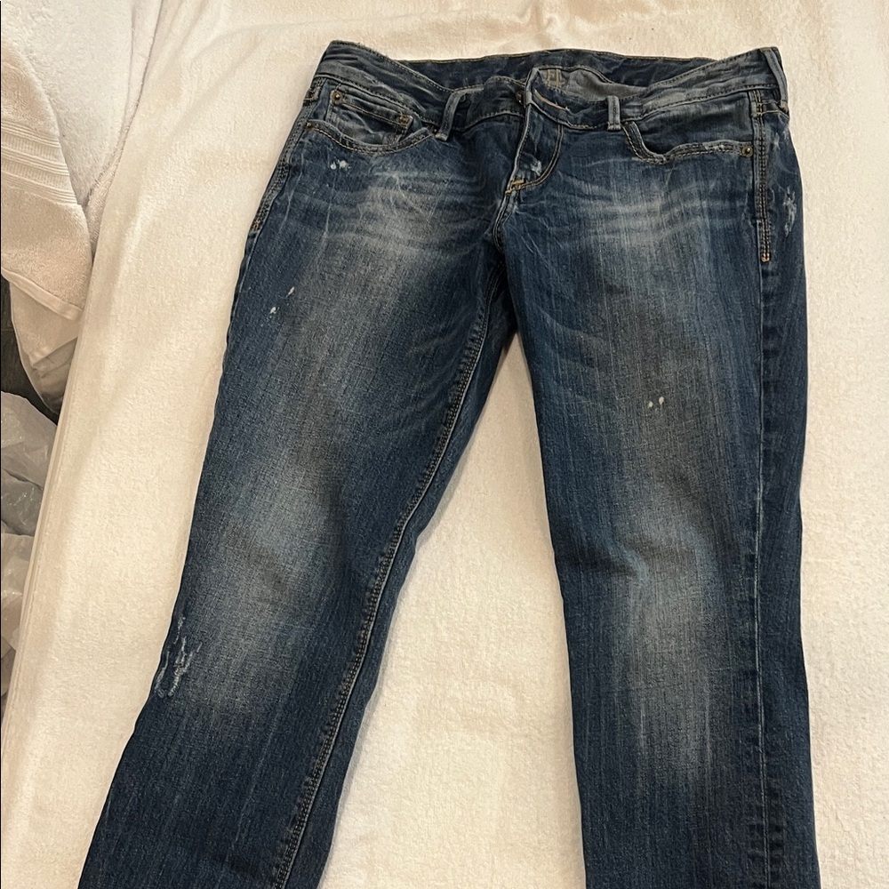 Express Women's Skinny Jeans in Dark Blue Wash